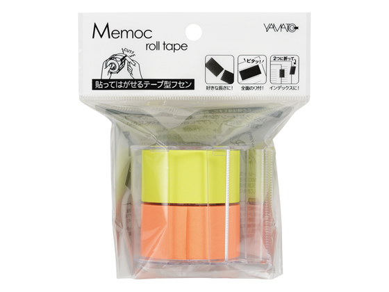 ヤマト メモックロールテープ蛍光 オレンジ+レモン NORK-25CH-6C