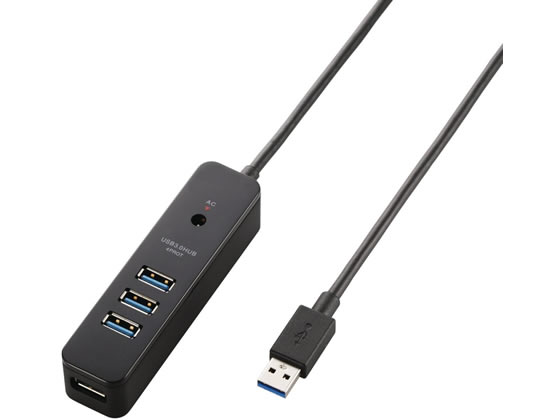 エレコム USB3.0ハブ 4ポート マグネット付 ブラック U3H-T410SBK