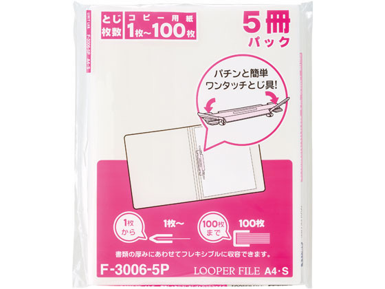 リヒトラブ ルーパーファイル[5冊] A4 白 F3006-5P0