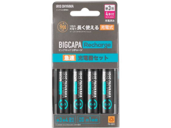 アイリスオーヤマ 急速充電器セット 単3形4個付 BCR-SQC3MH 4S