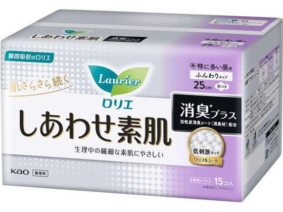 KAO ロリエしあわせ素肌消臭プラス 特に多い昼用25cm羽つき