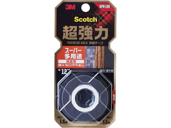 3M スコッチ 超強力両面テープ プレミアゴールド粗面用12mm×1.5m