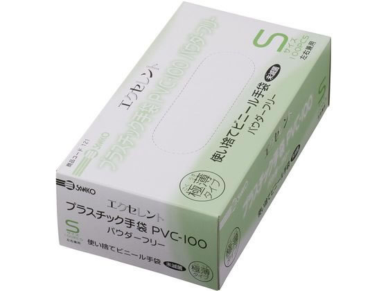 SANKO �G�N�Z�����g�v���X�`�b�N���PF PVC�O���[�u 23-3141-0003 S PVC-100(100�}�C�C��)