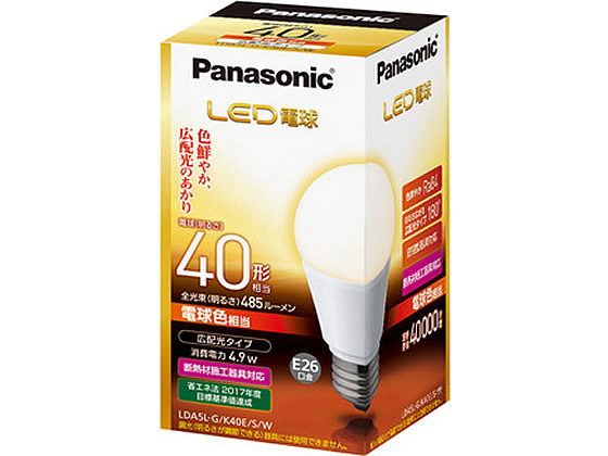 パナソニック LED 一般電球 485lm 電球色 LDA5LGK40ESW