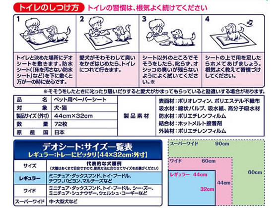 ユニ・チャーム デオシートしっかり超吸収無香消臭 レギュラー72枚が1,733円【ココデカウ】