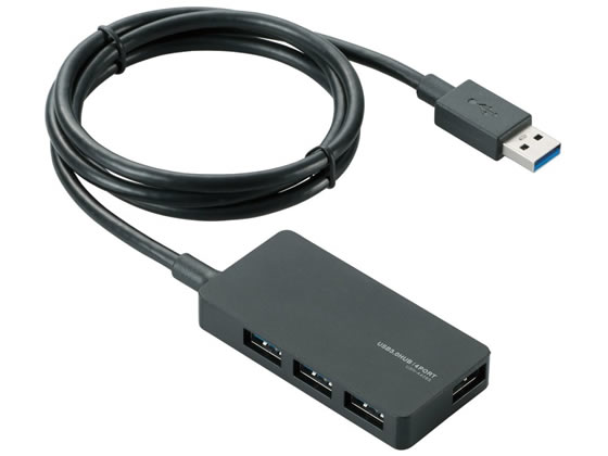 エレコム ACアダプター付き4ポートUSB3.0ハブ ブラック U3H-A408SBK