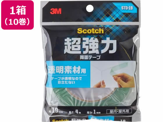 3M スコッチ 超強力両面テープ 透明素材用 19mm×4m 10巻 STD-19が9,362