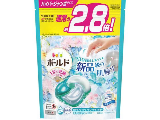 P & G ボールドジェルボール4D フレッシュフラワーサボン 詰替 31個入