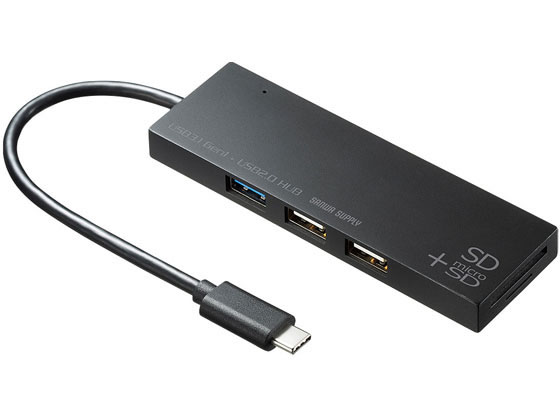 サンワサプライ USB Type Cコンボハブ ブラック USB-3TCHC16BK