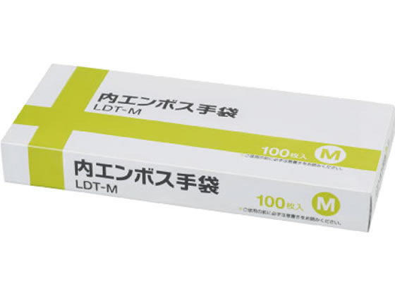 伊藤忠 ポリエチレン手袋 内エンボス M クリア 100枚 LDT-M