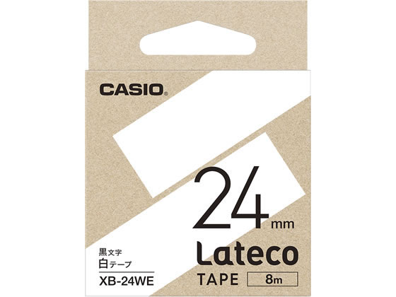 カシオ ラテコ 詰め替え用テープ 24mm 白 黒文字 XB-24WE