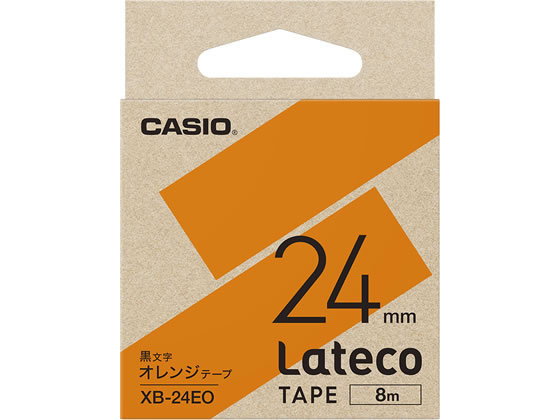 カシオ ラテコ 詰め替え用テープ 24mm オレンジ 黒文字 XB-24EO