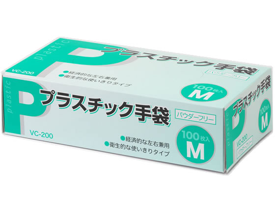 伊藤忠 プラスチック手袋 パウダーフリー M 100枚 Vc 0が366円 ココデカウ
