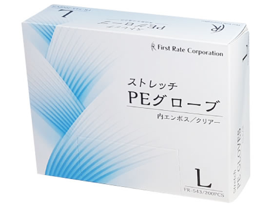 ファーストレイト ストレッチPEグローブ クリアー L 200枚 FR-543