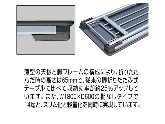 コクヨ 会議用テーブルKT-140 棚なし W1800*D450ナチュラルグレー