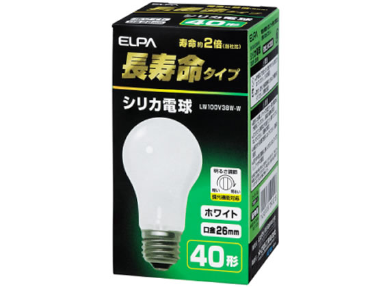 朝日電器 長寿命 シリカ電球 40W形 LW100V38W-W