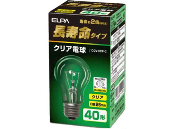 朝日電器 長寿命 クリア電球 40W形 L100V38W-C