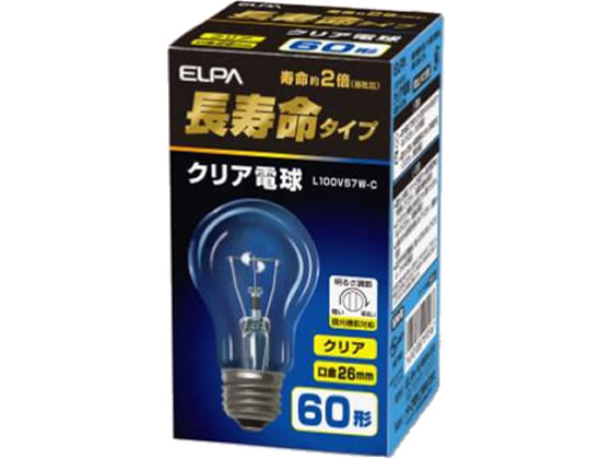 朝日電器 長寿命 クリア電球 60W形 L100V57W-C