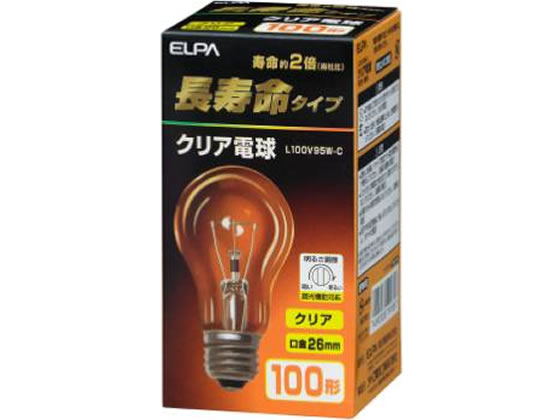 朝日電器 長寿命 クリア電球 100W形 L100V95W-C