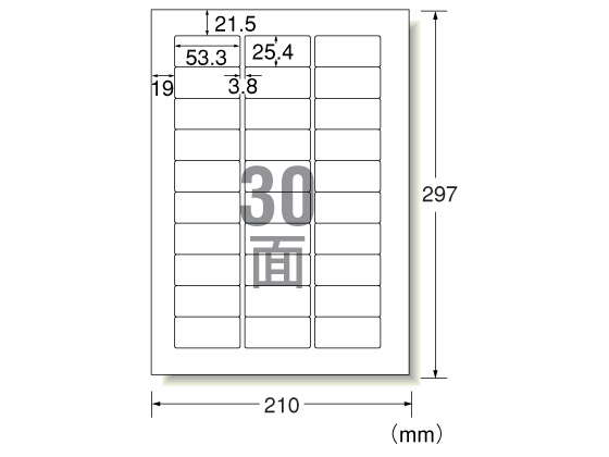 エーワン ラベルシール[再剥離]30面 四辺余白角丸100枚 31260