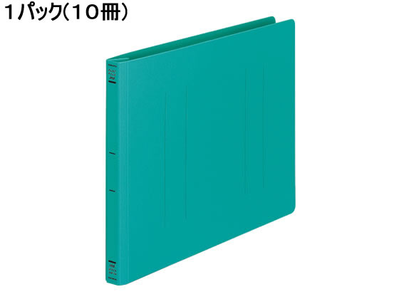 コクヨ フラットファイルPP A4ヨコ とじ厚15mm 緑 10冊 フ-H15G