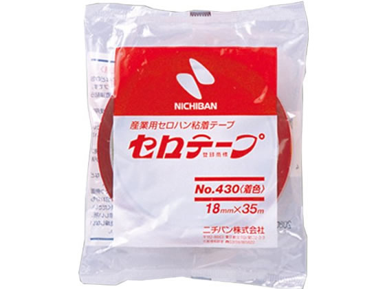 ニチバン セロテープ 着色 NO.430 18mm×35m 赤 4301-18