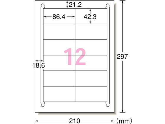 エーワン ラベルシール A4 12面 四辺余白 100枚 31504