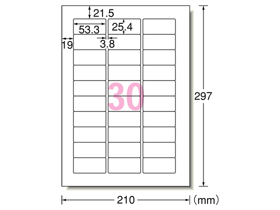 エーワン レーザー用ラベル[水に強いタイプ]A4 30面 20枚 31375