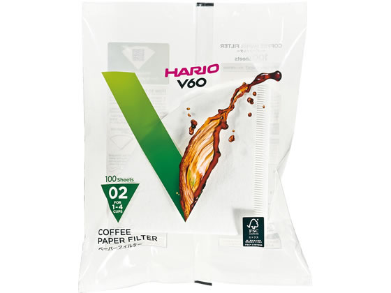 HARIO V60�p�y�[�p�[�t�B���^�[ 02W 100�� VCF-02-100W