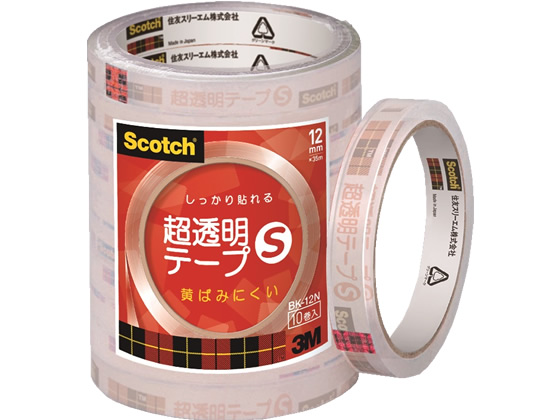 3M スコッチ(R)超透明テープS 工業用包装 12mm幅 BK-12N