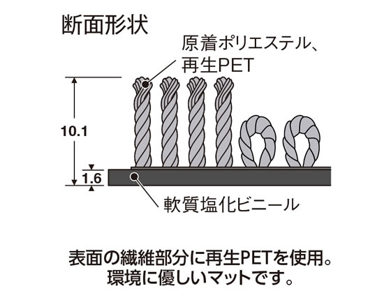 テラモト エコレインマット 600×900mm グレー MR0261405が6,391円