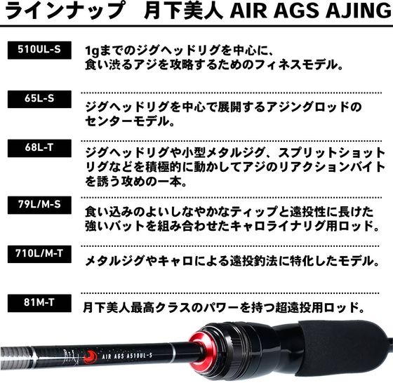 ダイワ アジングロッド 月下美人 AGS AIR A510UL-S・Y - ロッド