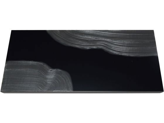 EBM 漆黒刷毛目 黒 長角トレー 隅黒漆流水500×250×12mm