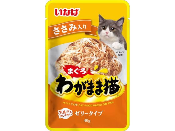 いなば わがまま猫 まぐろパウチ ささみ入り 40g