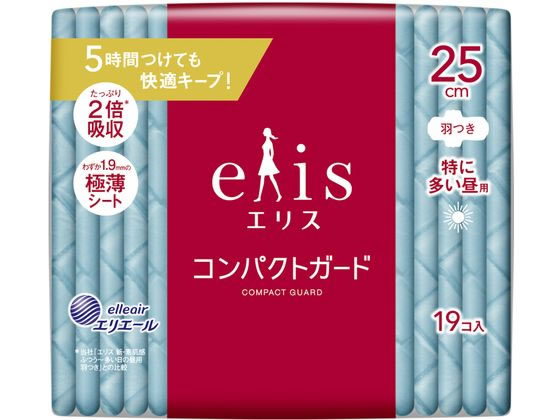 大王製紙 エリス コンパクトガード 特に多い昼用 羽つき 19枚