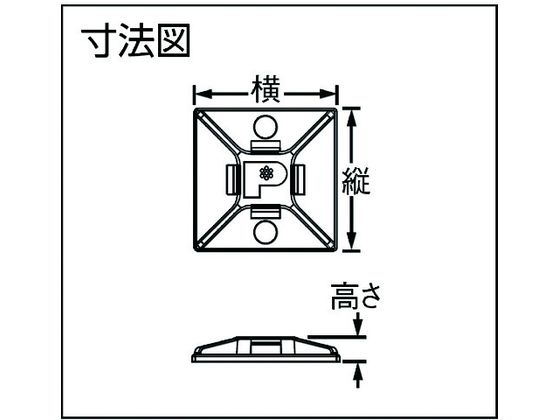 パンドウイット マウントベース アクリル系粘着テープ付き 耐候性黒