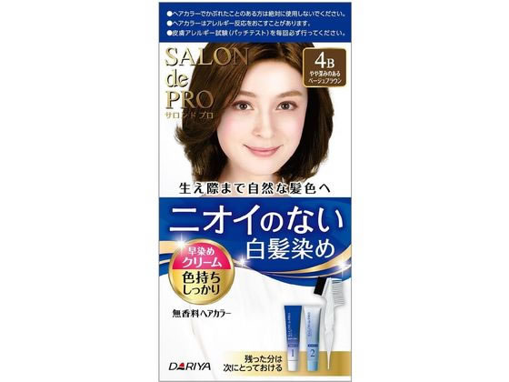 ダリヤ サロン ド プロ 無香料ヘアカラー 早染めクリーム 白髪用 4B