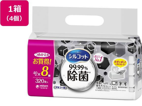 ユニチャーム シルコット 99.99%除菌ウェットティッシュ 詰替 40枚8P×4セット