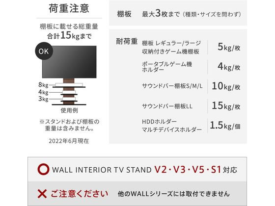 ナカムラ WALL V2／V3／V5対応 サウンドバー棚板LLサイズ WLSS17119が