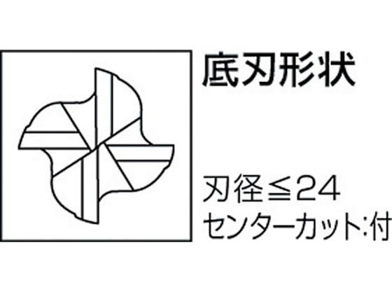 三菱K 4枚刃バイオレットファイン ハイススクエアエンドミルショット刃