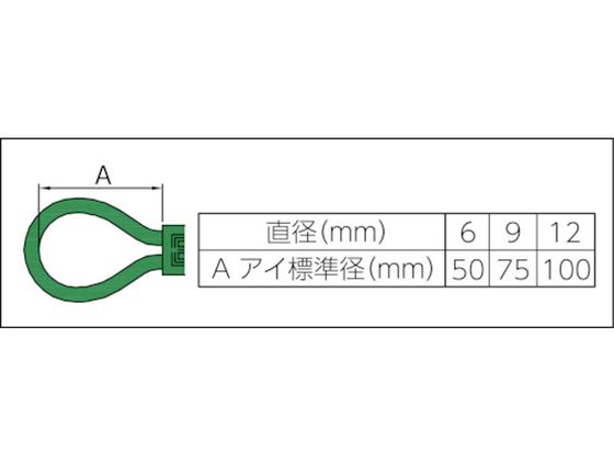 TRUSCO セフティパワーロープ シンブルなし 9mm×5m SP-95