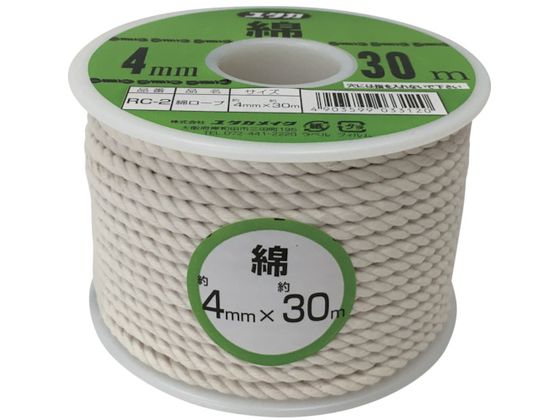 ユタカメイク ロープ 綿ロープボビン巻 4φ×30m RC-2