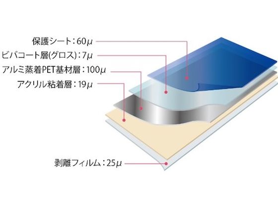 ビバ ビバフィルム 超耐久保護フィルム1000mm×3m ミラータイプ 7583125