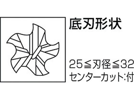 三菱K 5枚刃バイオレットファイン ハイススクエアエンドミルショット刃