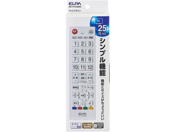 ELPA テレビリモコン RC-TV102WH