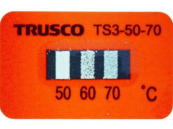 TRUSCO 温度シール3点表示不可逆性50℃~70℃(40枚入り) TS3-50-70