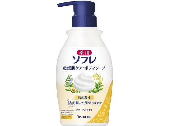 バスクリン 薬用ソフレ 乾燥肌ケア ボディソープ ポンプ 450mL