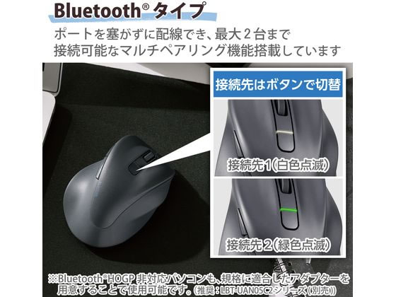 エレコム 無線マウス EX-G Bluetooth 5ボタン Lサイズ ブラック M