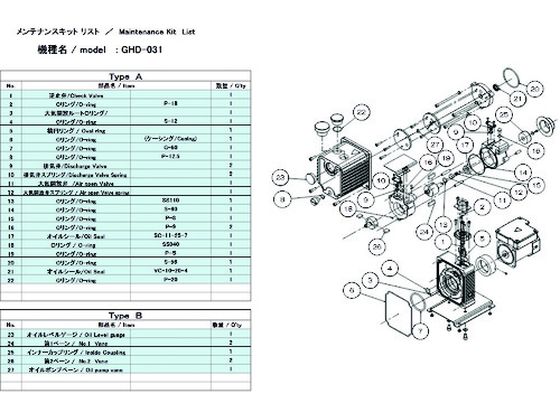 ULVAC GHD-031用メンテナンスキットA GHD-031 MAINTENANCEKIT A