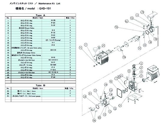 ULVAC GHD-101用メンテナンスキットA GHD-101 MAINTENANCEKIT A